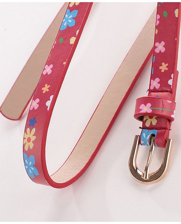 Pine Kids Belt Free Size Floral Print - Red