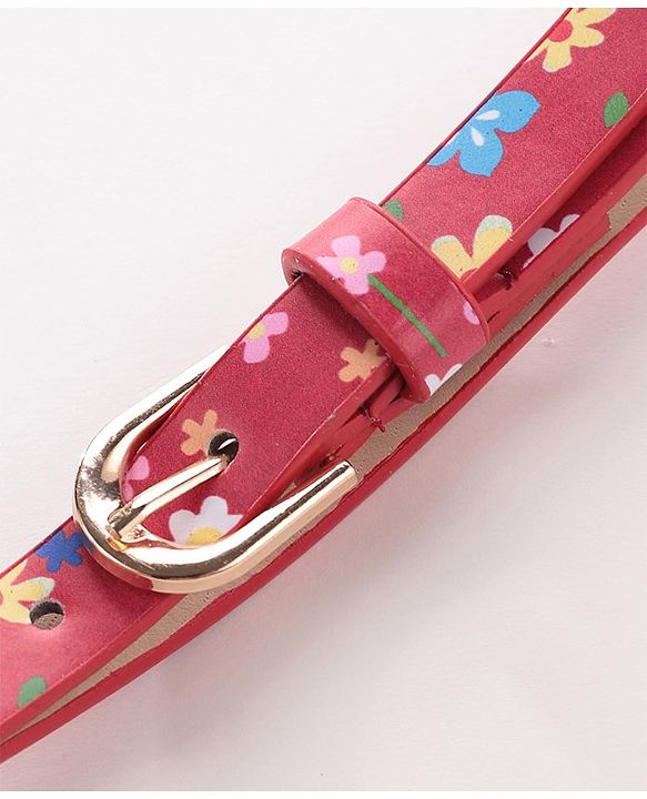 Pine Kids Belt Free Size Floral Print - Red
