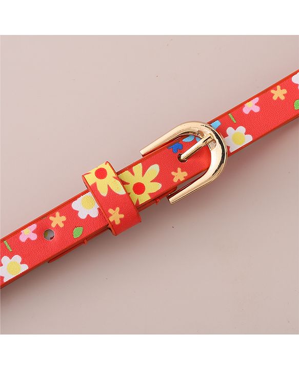 Pine Kids Belt Free Size Floral Print - Red