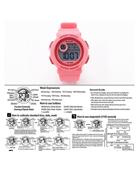 Pine Kids  Digital Watch - Pink