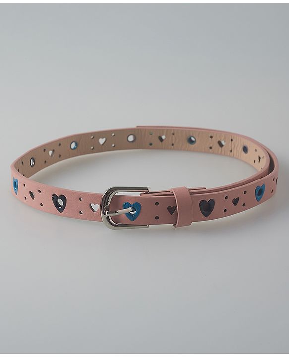 Pine Kids Belts with Hearts Print - Pink