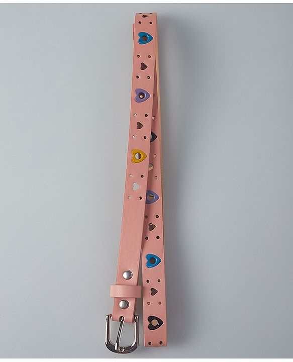 Pine Kids Belts with Hearts Print - Pink