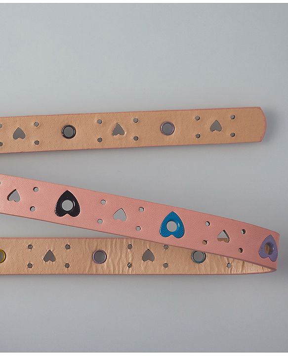 Pine Kids Belts with Hearts Print - Pink