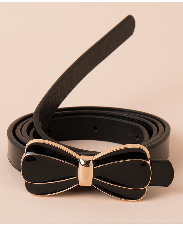 Pine Kids Belt Free Size with Bow Applique- Black
