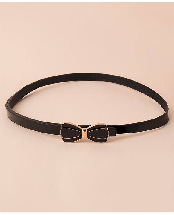 Pine Kids Belt Free Size with Bow Applique- Black