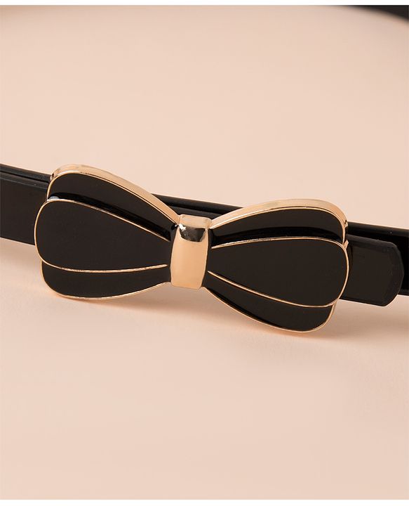Pine Kids Belt Free Size with Bow Applique- Black