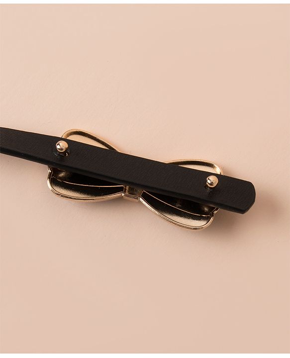 Pine Kids Belt Free Size with Bow Applique- Black