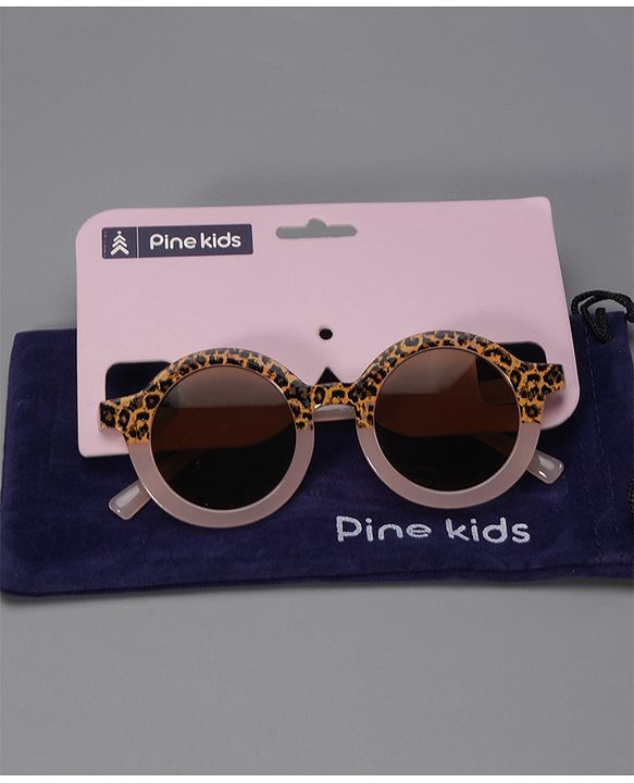 Pine Kids Sunglasses with Leopard Print Free Size-  Light Pink