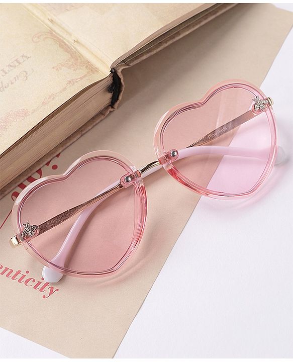 Pine Kids Sunglasses Heart Shaped Free Size- Light Pink