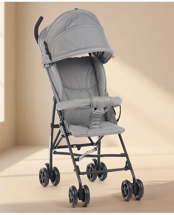 Babyhug Lightweight & Compact Tour Infant Travel Buggy Stroller- Black| Compact Umbrella Fold| Rear Wheels with Brake| Front Swivel Wheels with Lock (Color May Vary)