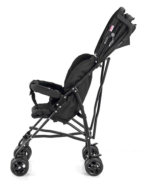 Babyhug Lightweight & Compact Tour Infant Travel Buggy Stroller- Black| Compact Umbrella Fold| Rear Wheels with Brake| Front Swivel Wheels with Lock (Color May Vary)