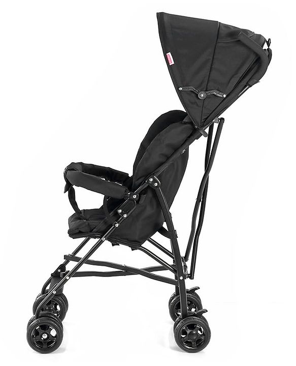 Babyhug Lightweight & Compact Tour Infant Travel Buggy Stroller- Black| Compact Umbrella Fold| Rear Wheels with Brake| Front Swivel Wheels with Lock (Color May Vary)