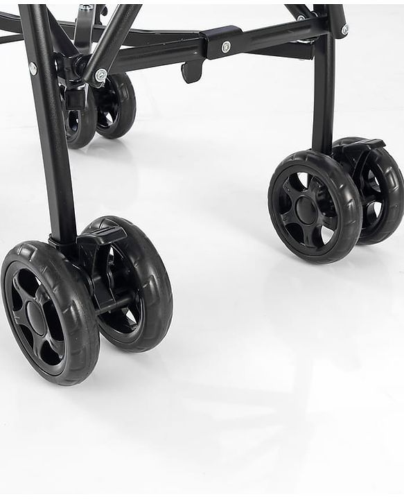 Babyhug Lightweight & Compact Tour Infant Travel Buggy Stroller- Black| Compact Umbrella Fold| Rear Wheels with Brake| Front Swivel Wheels with Lock (Color May Vary)