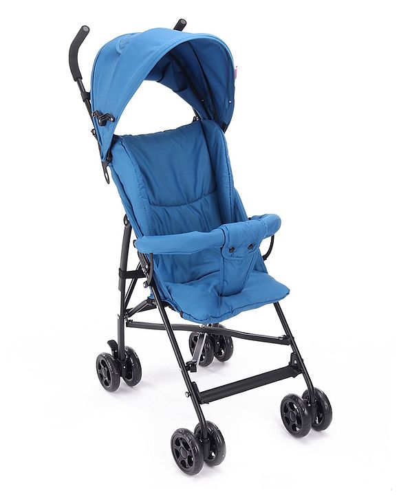 Babyhug Lightweight & Compact Tour Infant Travel Buggy Stroller- Black| Compact Umbrella Fold| Rear Wheels with Brake| Front Swivel Wheels with Lock (Color May Vary)
