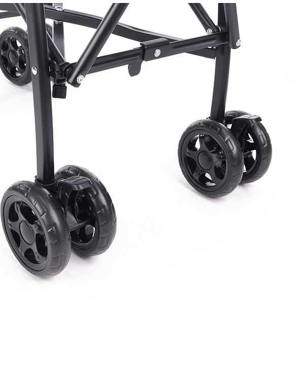 Babyhug Lightweight & Compact Tour Infant Travel Buggy Stroller- Black| Compact Umbrella Fold| Rear Wheels with Brake| Front Swivel Wheels with Lock (Color May Vary)