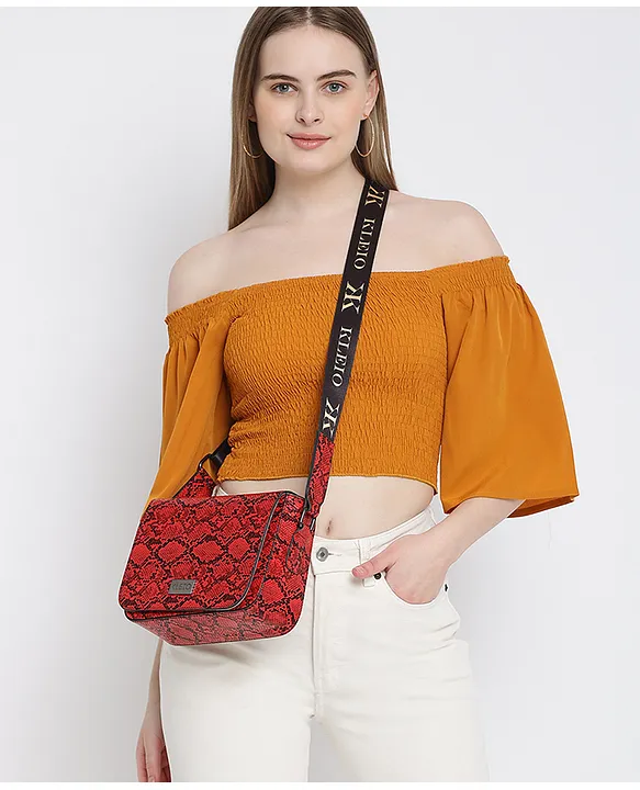 Buy PU LEATHER RED RHOMBUS SMALL SLING BAG for Women Online in India