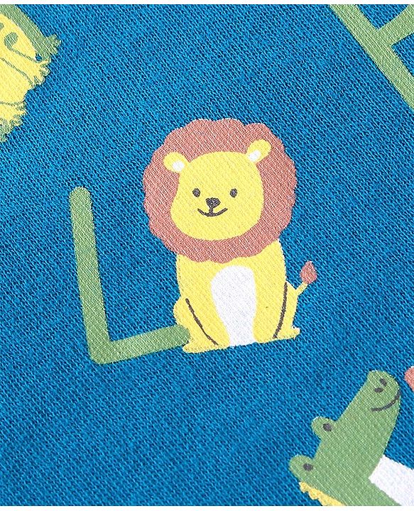 Babyhug 100% Cotton Knit Cap Lion Print -Green