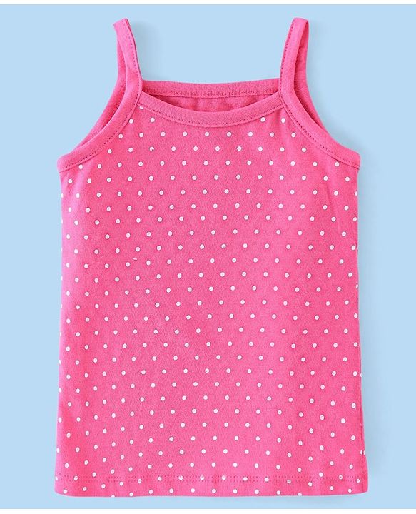 Babyhug 100% Cotton Knit Singlet Antibacterial Slips Floral Print Pack of 3 - Pink White & Teal