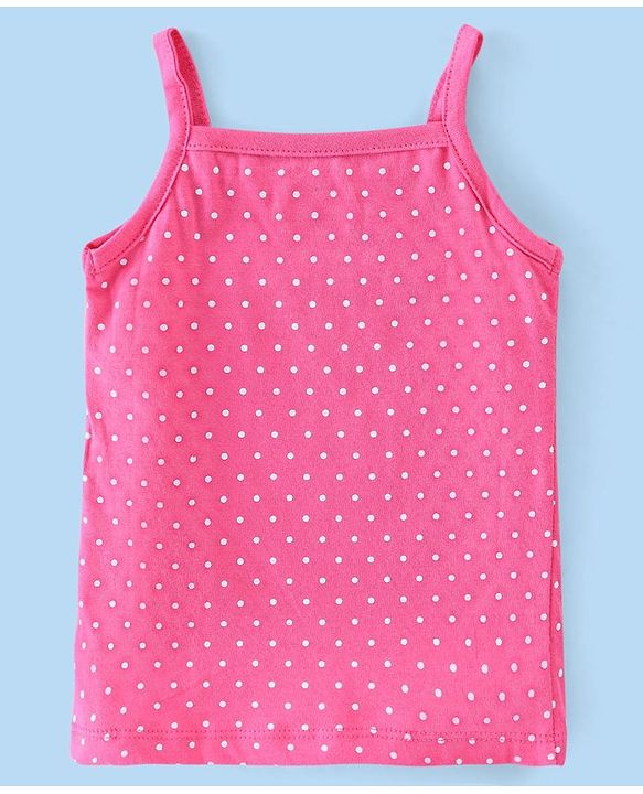 Babyhug 100% Cotton Knit Singlet Antibacterial Slips Floral Print Pack of 3 - Pink White & Teal