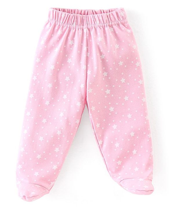 Babyhug Cotton Interlock Knit Full Length Stripe Bootie Pants Pack of 3 - Pink & Red