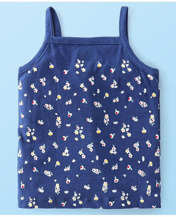 Babyhug 100% Cotton Sleeveless Antibacterial Slips Pack of 3 - Blue & Pink