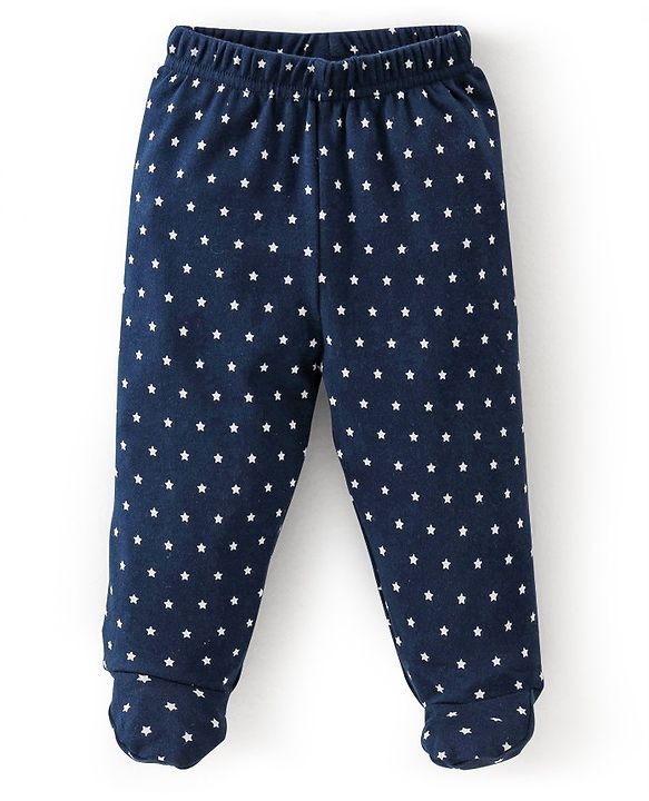 Babyhug Cotton Knit Footed Bootie Leggings Dino Printed Pack of 3 - Red & Navy Blue