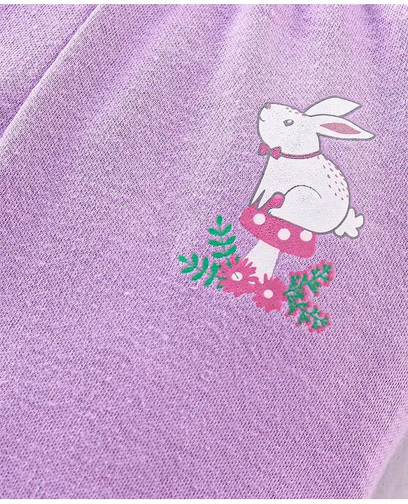 Babyhug Interlock Booties Pant Striped & Bunny Print Pack of 3 - Pink & Yellow