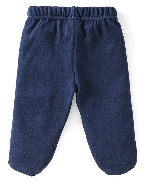 Babyhug Cotton Knit Dino Print Footed Pants Pack of 3 - Blue & Red