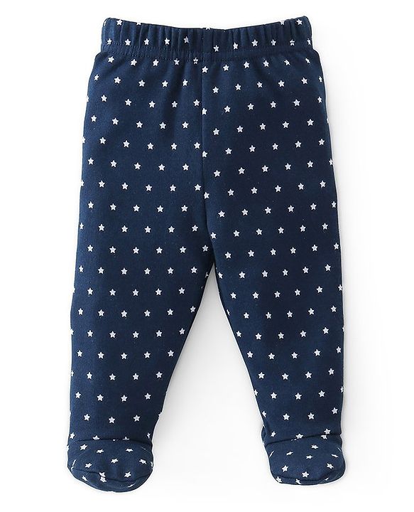 Babyhug Cotton Knit Space Ships & Stars Printed Bootie Pants Pack of 3- Multicolour