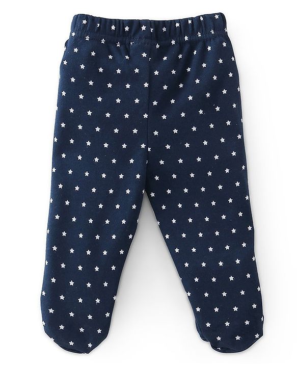 Babyhug Cotton Knit Space Ships & Stars Printed Bootie Pants Pack of 3- Multicolour