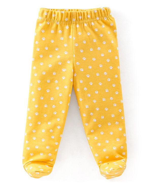 Babyhug Cotton Knit Striped & Jungle Printed Bootie Pants Pack of 3 - Multicolour