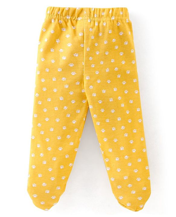 Babyhug Cotton Knit Striped & Jungle Printed Bootie Pants Pack of 3 - Multicolour