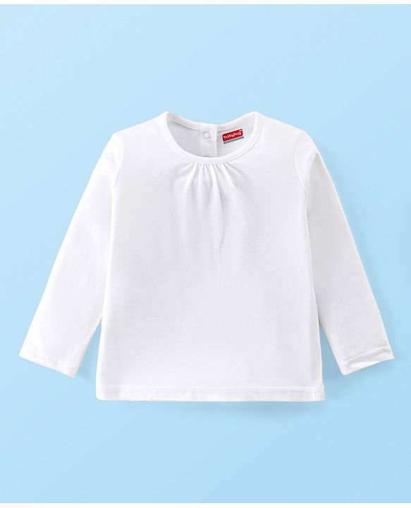 Babyhug Cotton Jerssey Knit Dungaree with Full Sleeves Inner Tee Floral Print - Off White