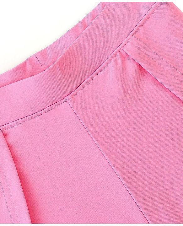 Pine Active High Stretch Mid Thigh Length Solid Shorts With Tights- Pink