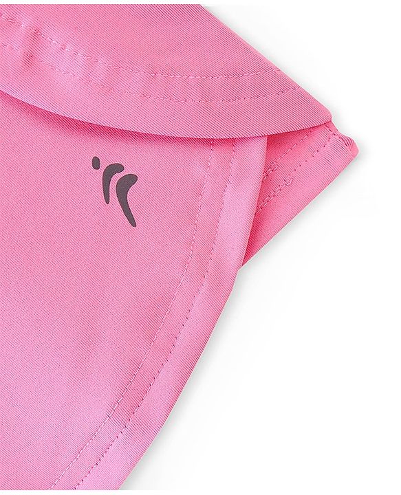 Pine Active High Stretch Mid Thigh Length Solid Shorts With Tights- Pink