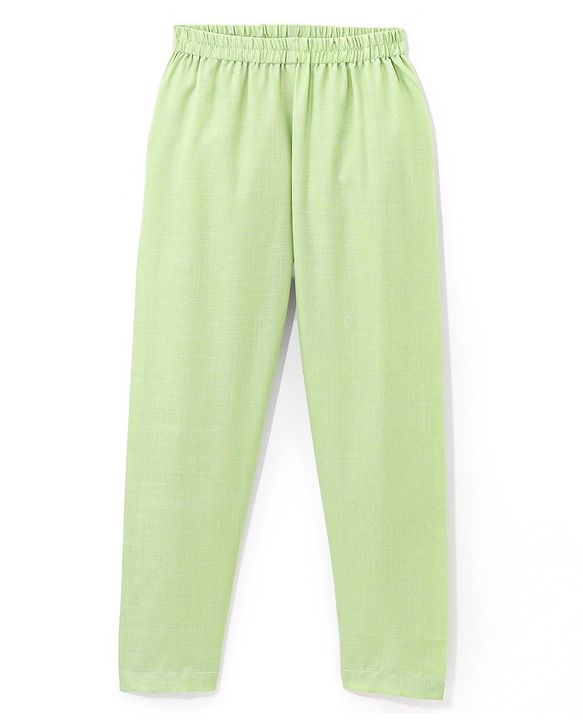 Babyhug Woven Full Sleeves Solid Kurta Pyjama Set with Mirror Embroidered Jacket - Green & White