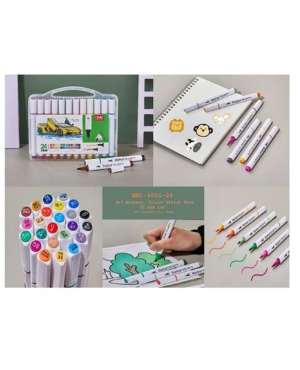 Caliart Markers, 121 Colors Dual Tip Art Markers India | Ubuy