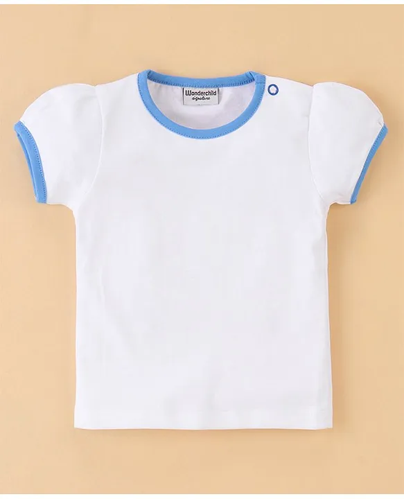 Buy Wonderchild Short Sleeves Solid Ringer Tee With Striped