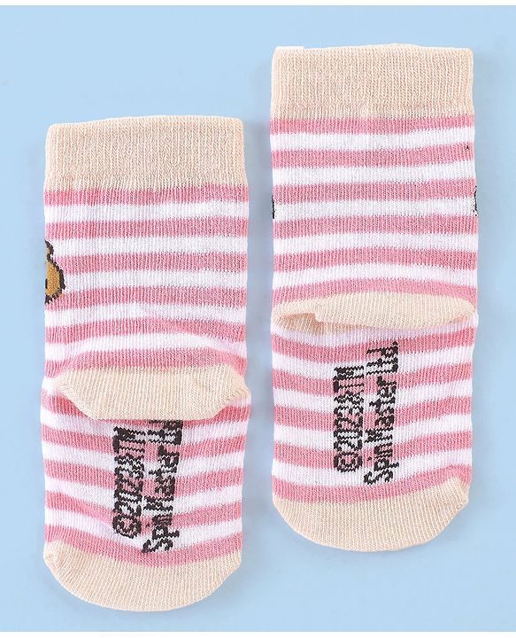 Cute Walk by Babyhug Cotton Blend Ankle Length Anti Bacterial Socks Paw Patrol Design Pack of 3 - Pink & Purple