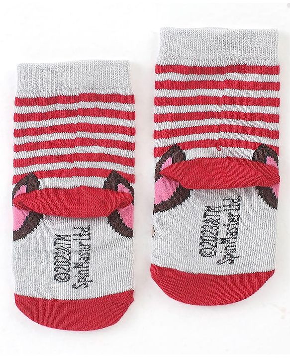 Cute Walk by Babyhug Cotton Blend Ankle Length Anti Bacterial Socks Paw Patrol Design Pack of 3 - Red & Blue