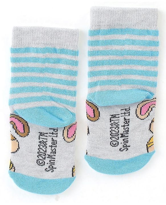 Cute Walk by Babyhug Cotton Blend Ankle Length Anti Bacterial Socks Paw Patrol Design Pack of 3 - Red & Blue