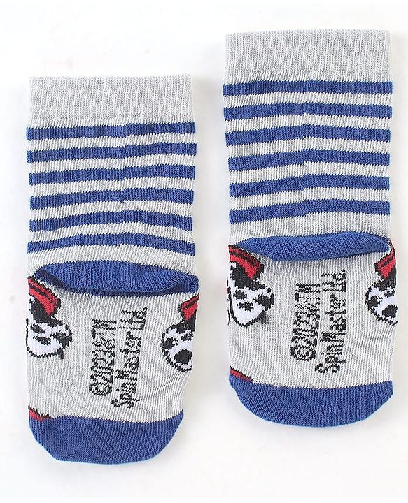 Cute Walk by Babyhug Cotton Blend Ankle Length Anti Bacterial Socks Paw Patrol Design Pack of 3 - Red & Blue