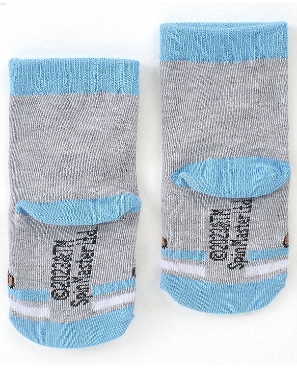 Cute Walk by Babyhug Cotton Blend Ankle Length Anti Bacterial Socks Paw Patrol Design Pack of 3 - Blue