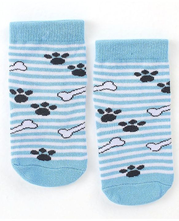 Cute Walk by Babyhug Cotton Blend Ankle Length Anti Bacterial Socks Paw Patrol Design Pack of 3 - Blue
