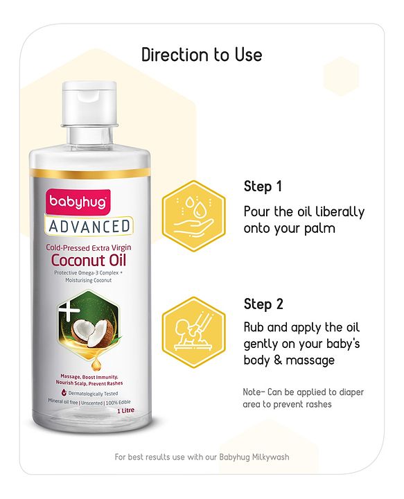 Babyhug Advanced Cold Pressed Extra Virgin Coconut Oil- 1000 ml