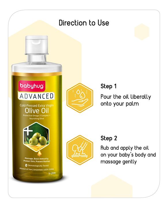 Babyhug Advanced Cold Pressed Extra Virgin Olive Oil - 1000 ml