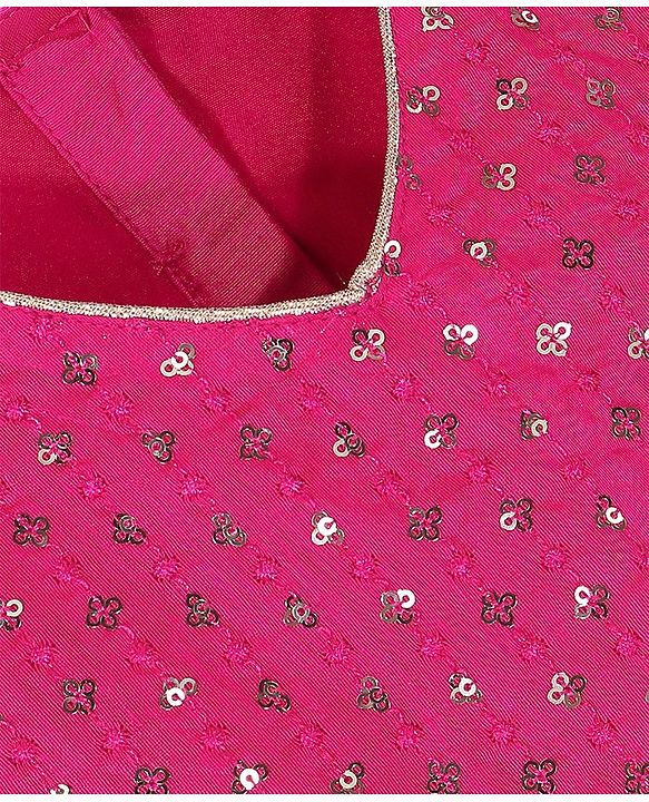 Pine Kids Embroidered Half Sleeves Choli Lehenga  Set- Pink