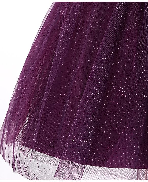 Pine Kids Half Sleeves Shimmered Party Wear Dress - Wine