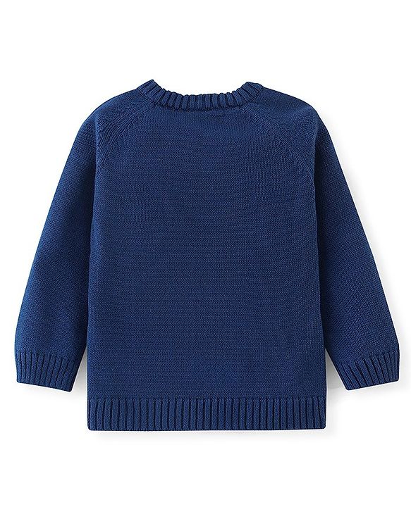 Babyhug Full Sleeves Sweater Set with Cap Colour Block & Text Design - Multicolour