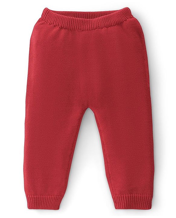 Babyhug Cotton Knit Full Sleeves Sweater Set With Cap - Red